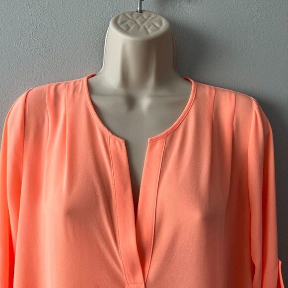 Lush Sheer Peach Long Sleeve Blouse Size S  NWT! - Picture 2 of 5